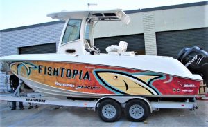 custom boat wrap design